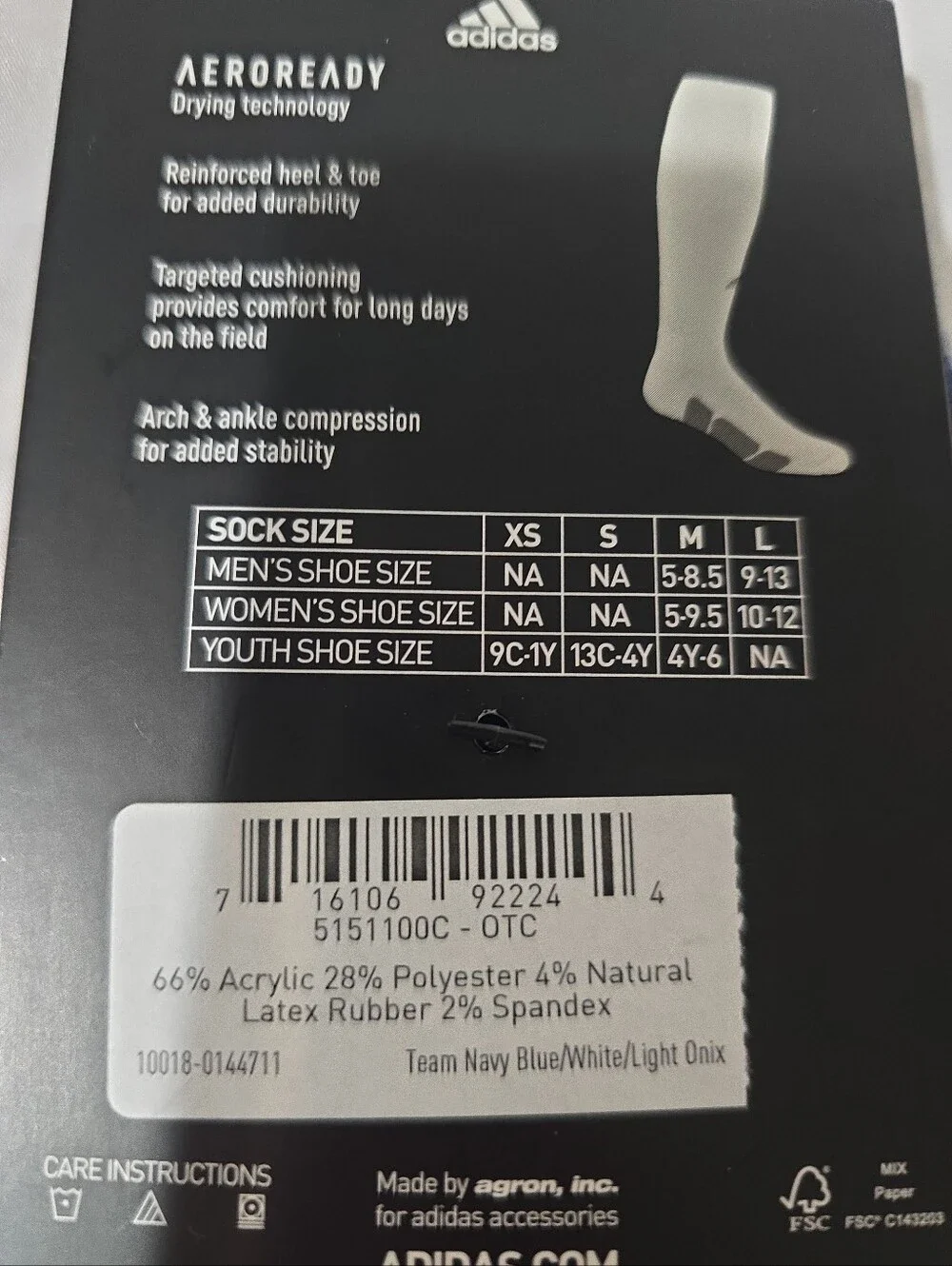 NWT Adidas Aeroready Men Baseball Over The Calf Compression Socks Blue Medium